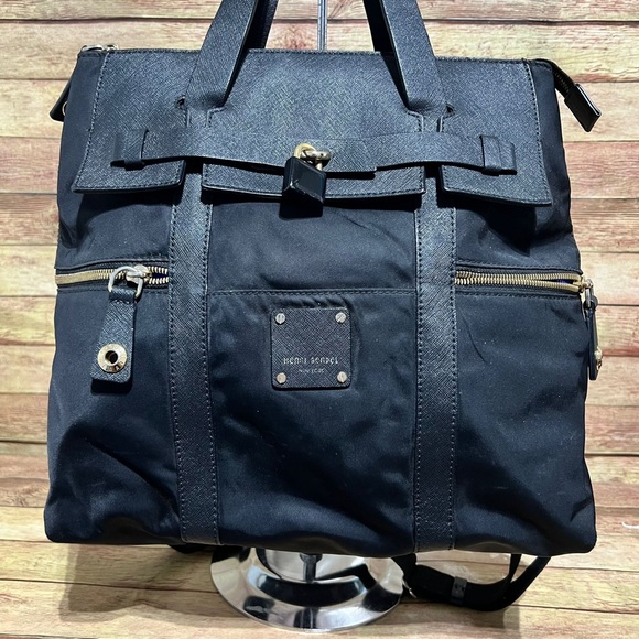 Henri Bendel Black Nylon Jetsetter Backpack - Picture 2 of 12